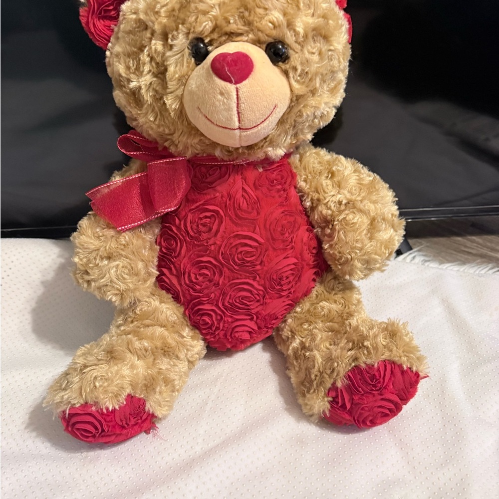 Adorable Red and Tan Plush Bear